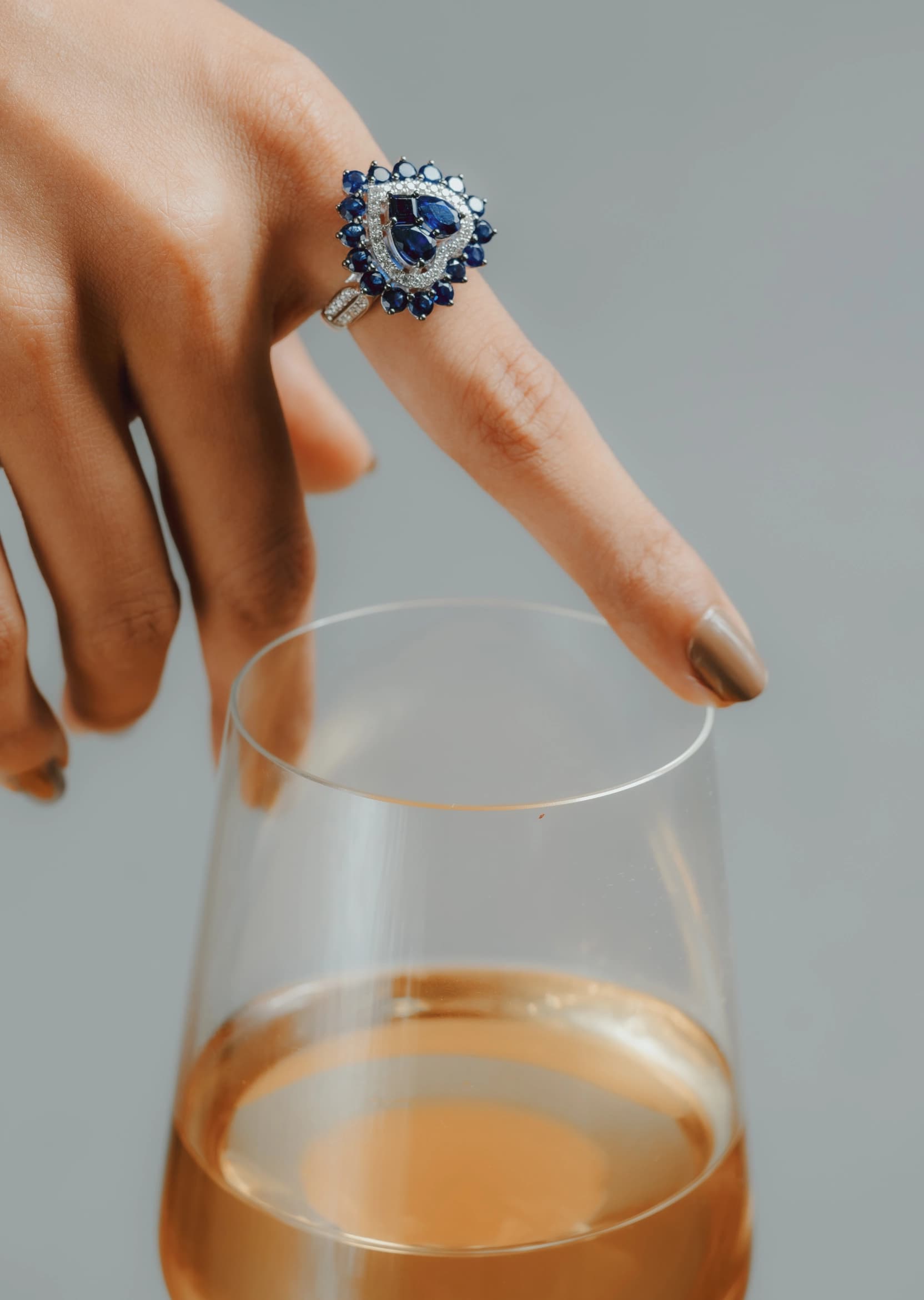 Heart Ring with Precious Gemstones