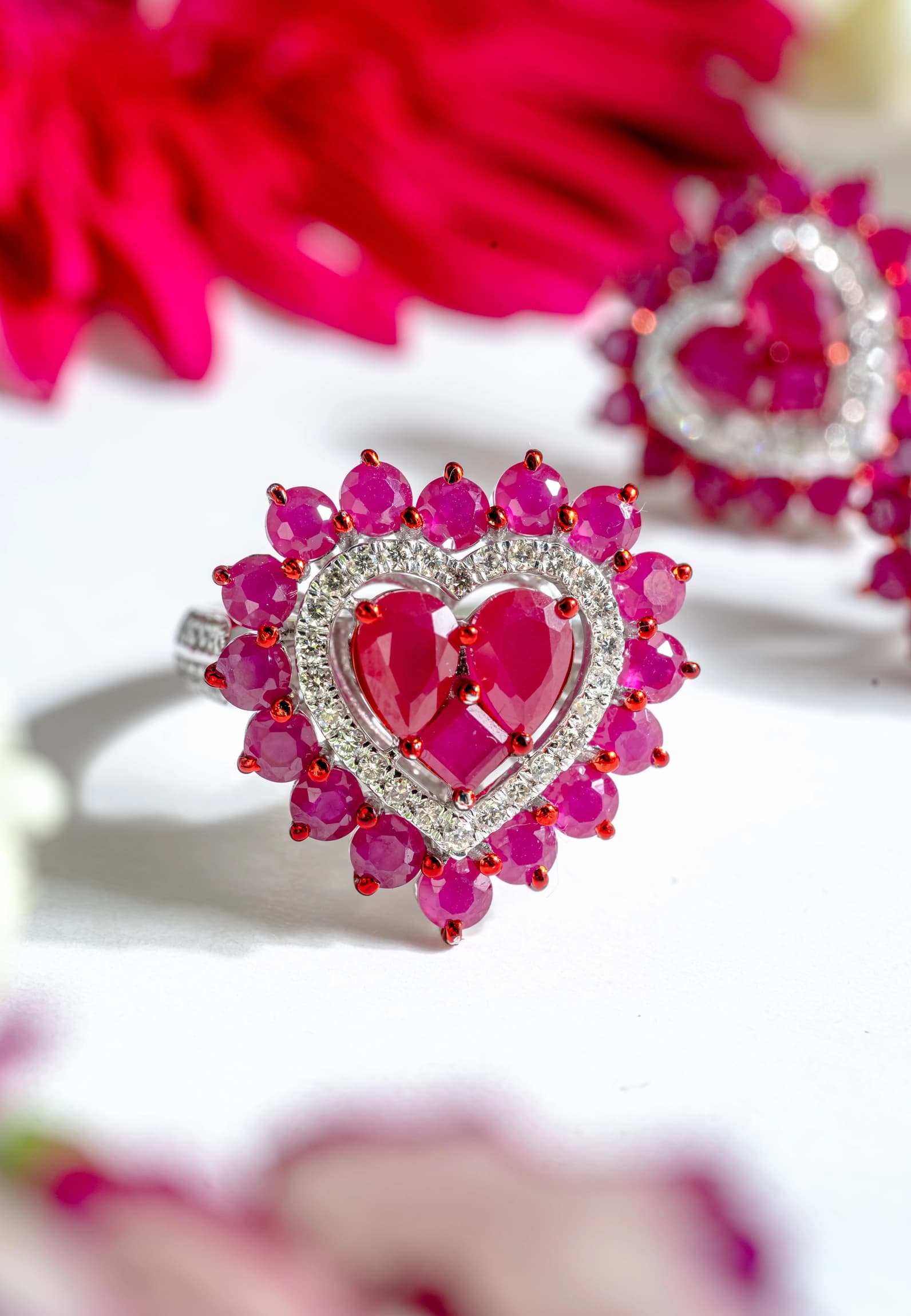 Floral Motif Diamond Earrings