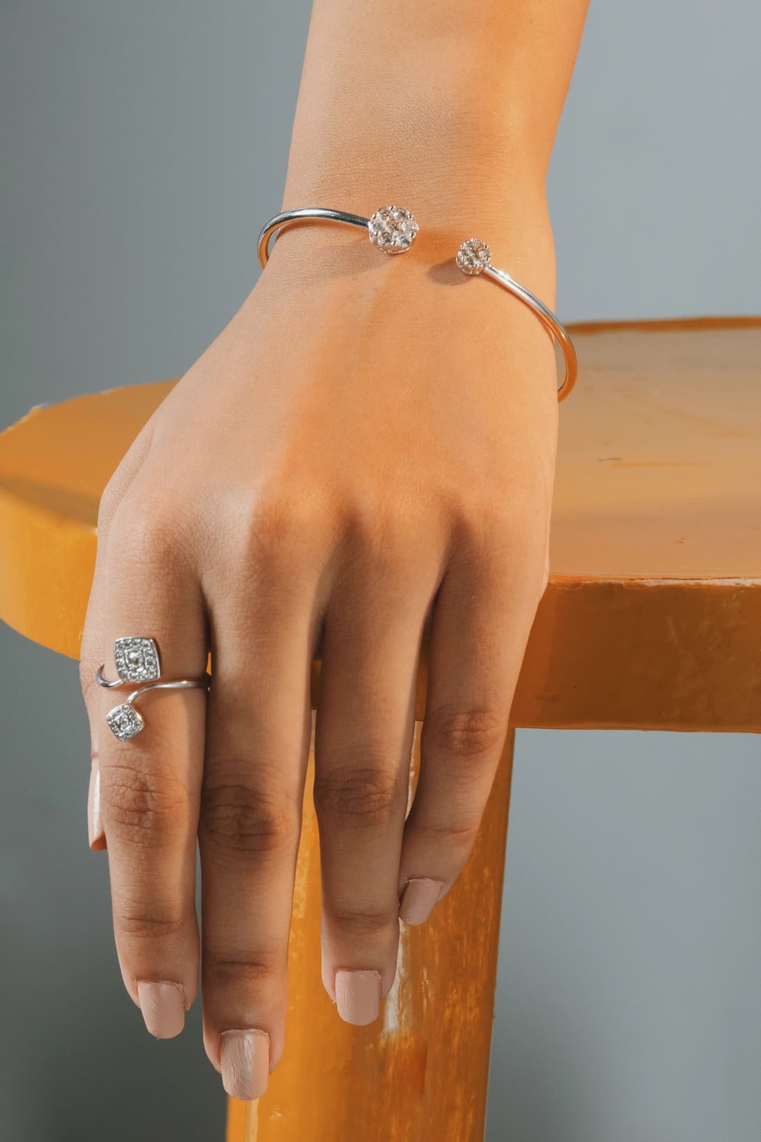 Diamond Open Cuff Bangle