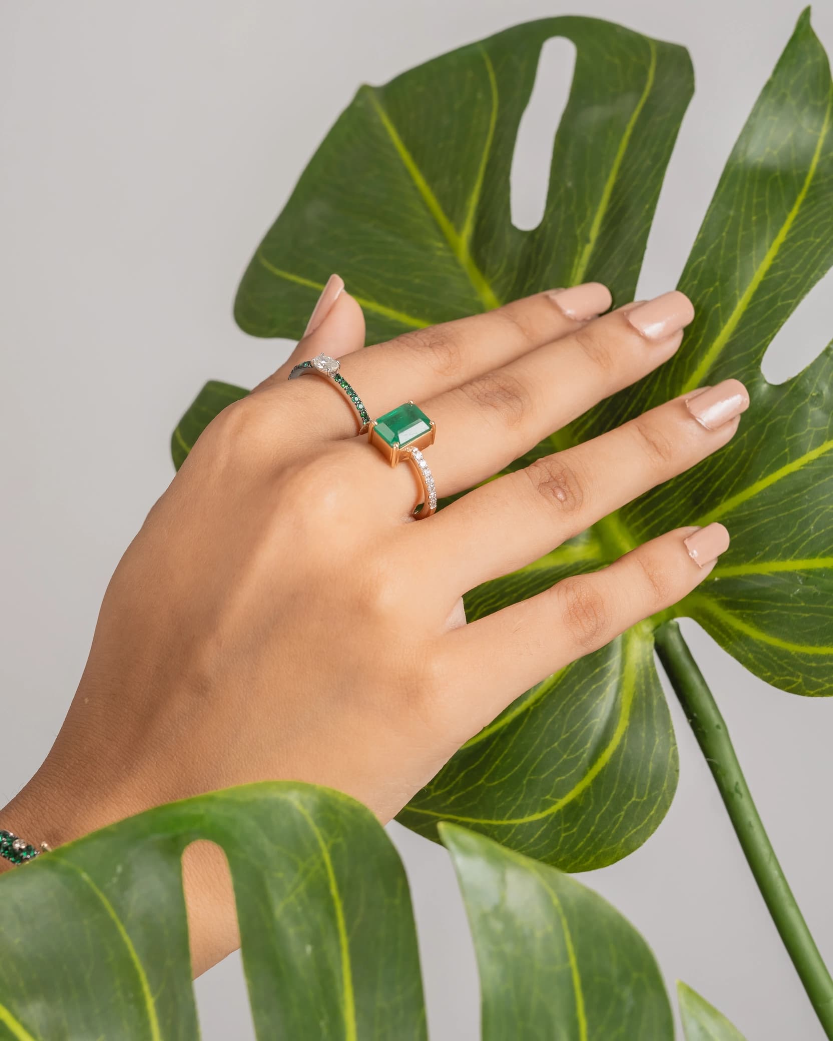 Radiant Cut Emerald Ring