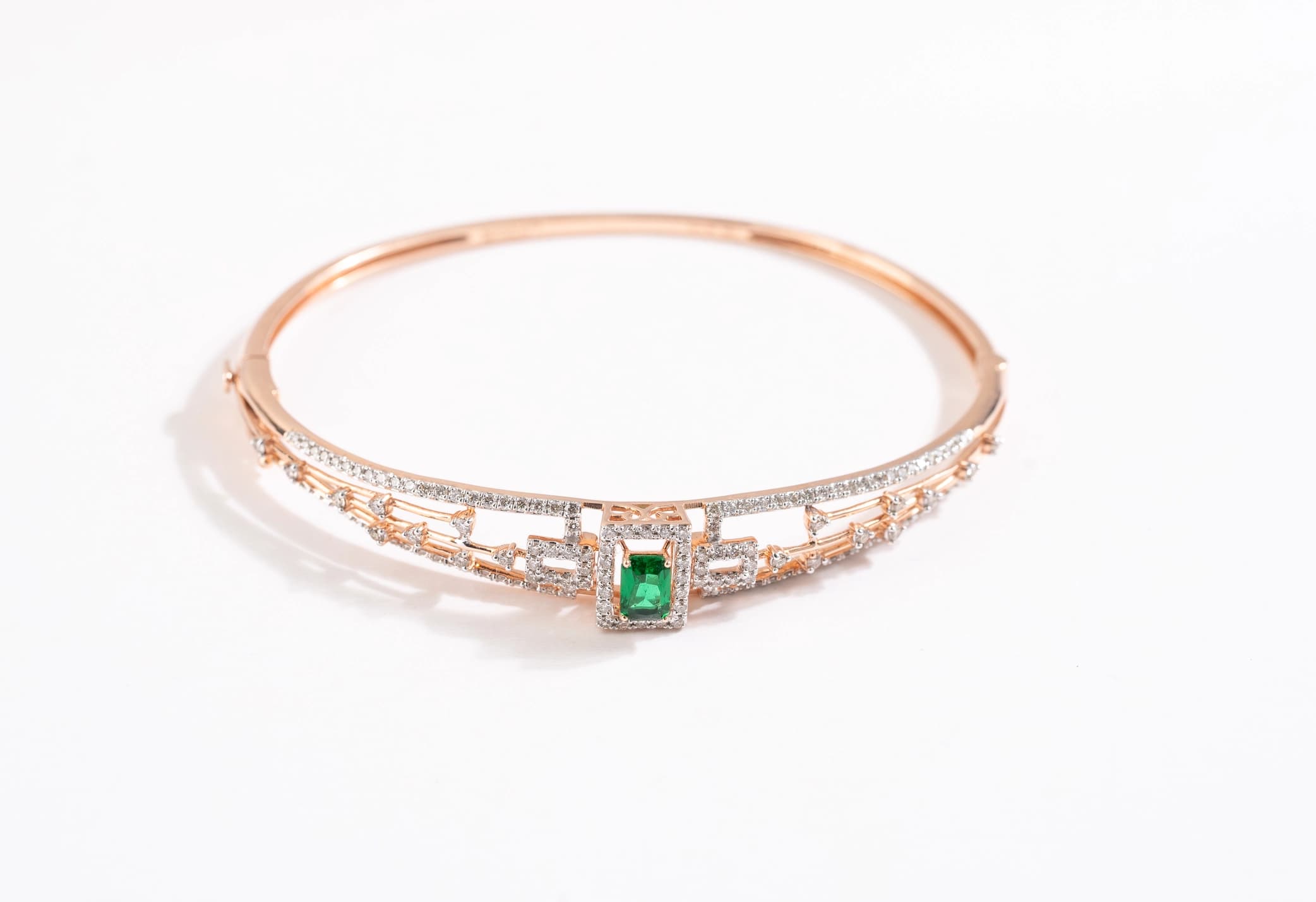 Diamond & Emerald Crown Bracelet